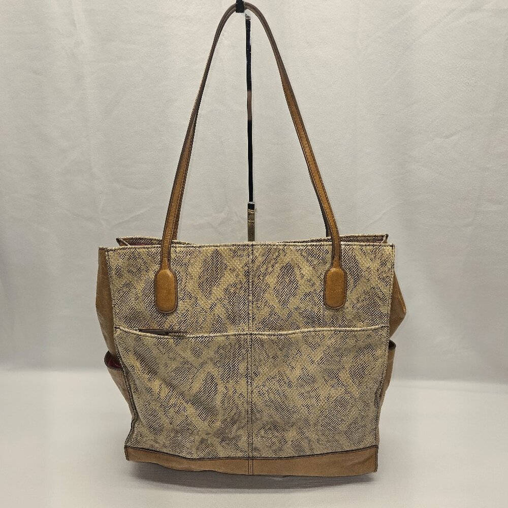 HOBO International Large Snake Embossed Leather‎ Shoulder Bag Laptop Sized (N9)
